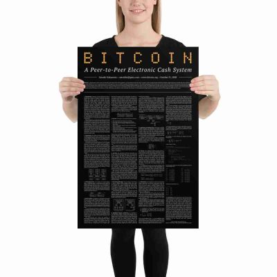 Bitcoin White Paper Poster - Black