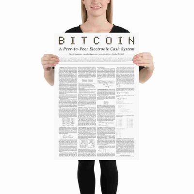 Bitcoin White Paper Poster - White