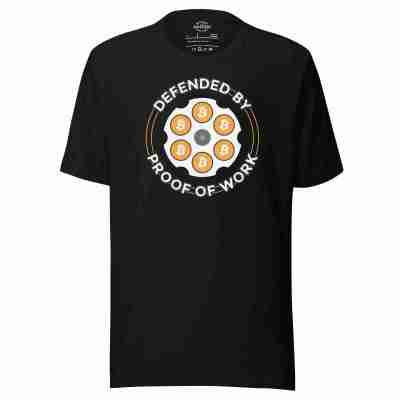 Defended by Proof of Work Bitcoin T-shirt - 100% Cotton