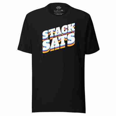 Stack Sats Retro Bitcoin T-shirt – 100% Cotton