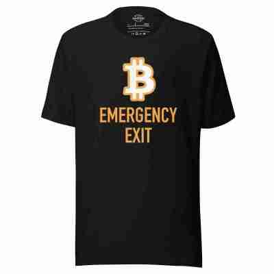 Emergency Exit Bitcoin T-shirt - 100% Cotton