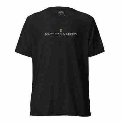 Don't Trust, Verify (LCD Display) Bitcoin T-shirt