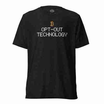 Opt-Out Technology (LCD Display) Bitcoin T-shirt